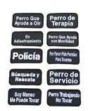 Spanish Service Dog Patches