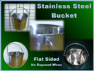 Stainless Steel Flat Sided Pail