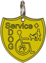 Shield Shape Service Dog Engraved ID Tag
